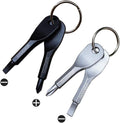 Pocket Screwdriver Set: Flat Head & Small Phillips Head, 2Pcs Black & 2Pcs Silver, EDC Keychain Tool, Best Men'S Gift 2023
