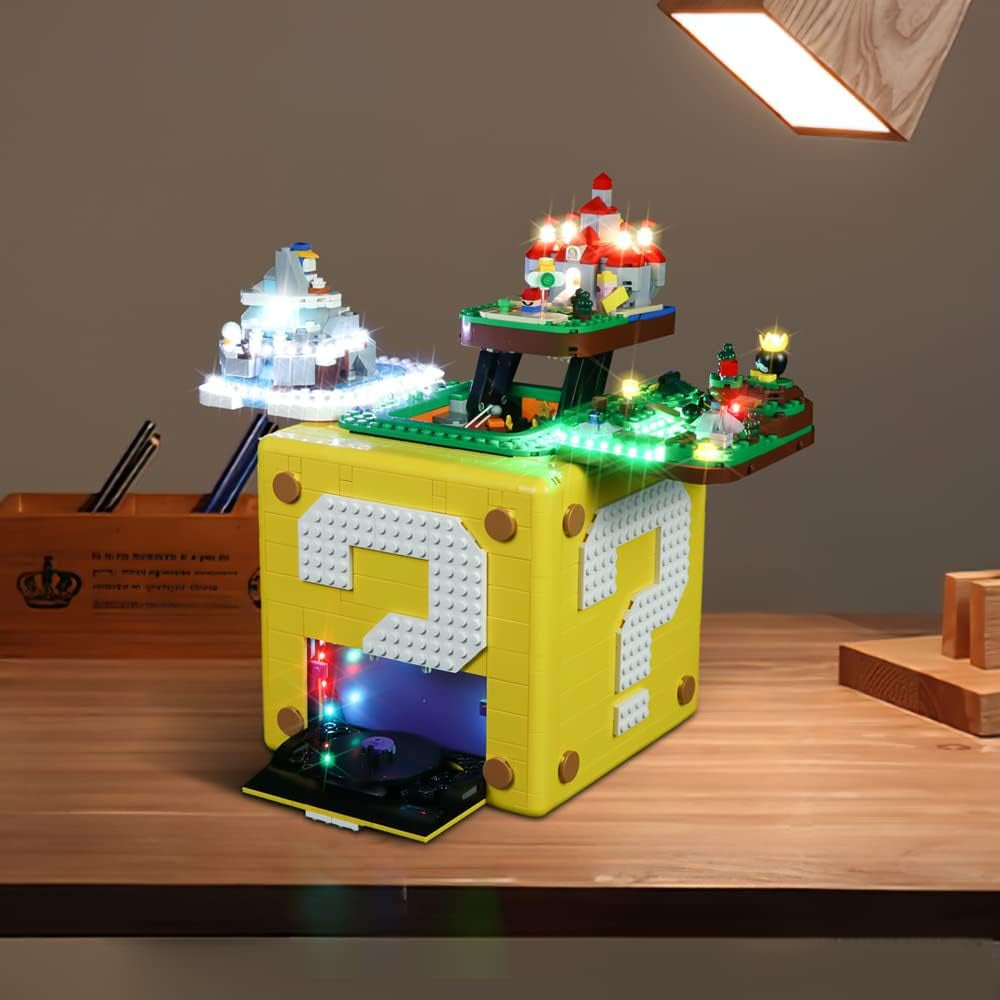 Light Kit for Lego Super Mario 64 Question Mark Block 71395 Building Set, Remote Control Version Lighting Kit Compatible with Lego 71395 (Just Light Kit,No Legos Model and Bricks)