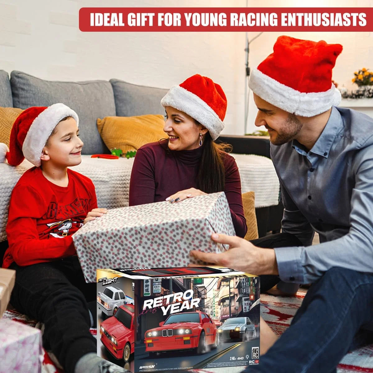 RC Sports Car, 1:16 Scale Retro M3 RC Car Model Toy, High-Speed Drift 4X4 Sedan Racing, Suitable for 9+ Ages