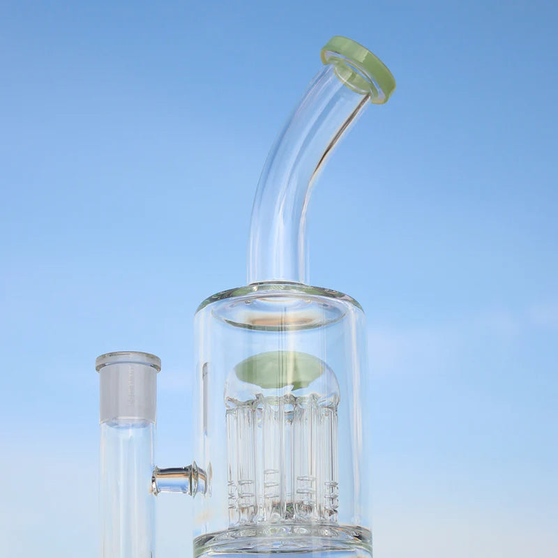 10.6" Glass Straight Water Pipe W/ Dual Arm Percolators
