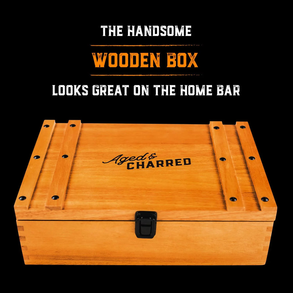 Whiskey Cocktail Smoker Kit with Torch & 8 Flavors Wood Chips - Premium USA Oak Smoker - Old Fashioned Smoker Kit - Bourbon Gifts for Men (With Butane)