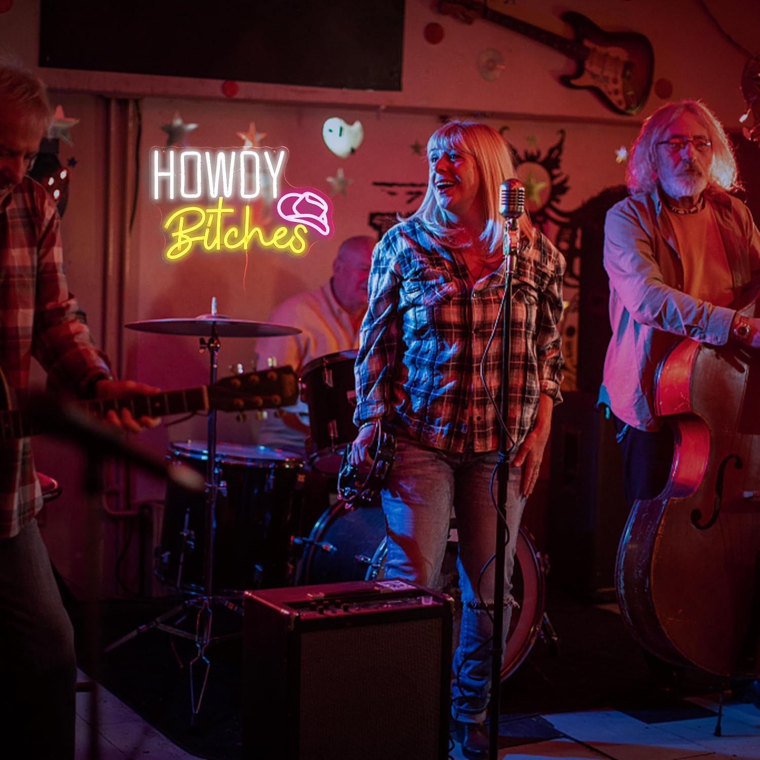 Howdy Es Neon Sign White Yellow Pink Letter LED Neon Sign Cool Grils Neon Sign U