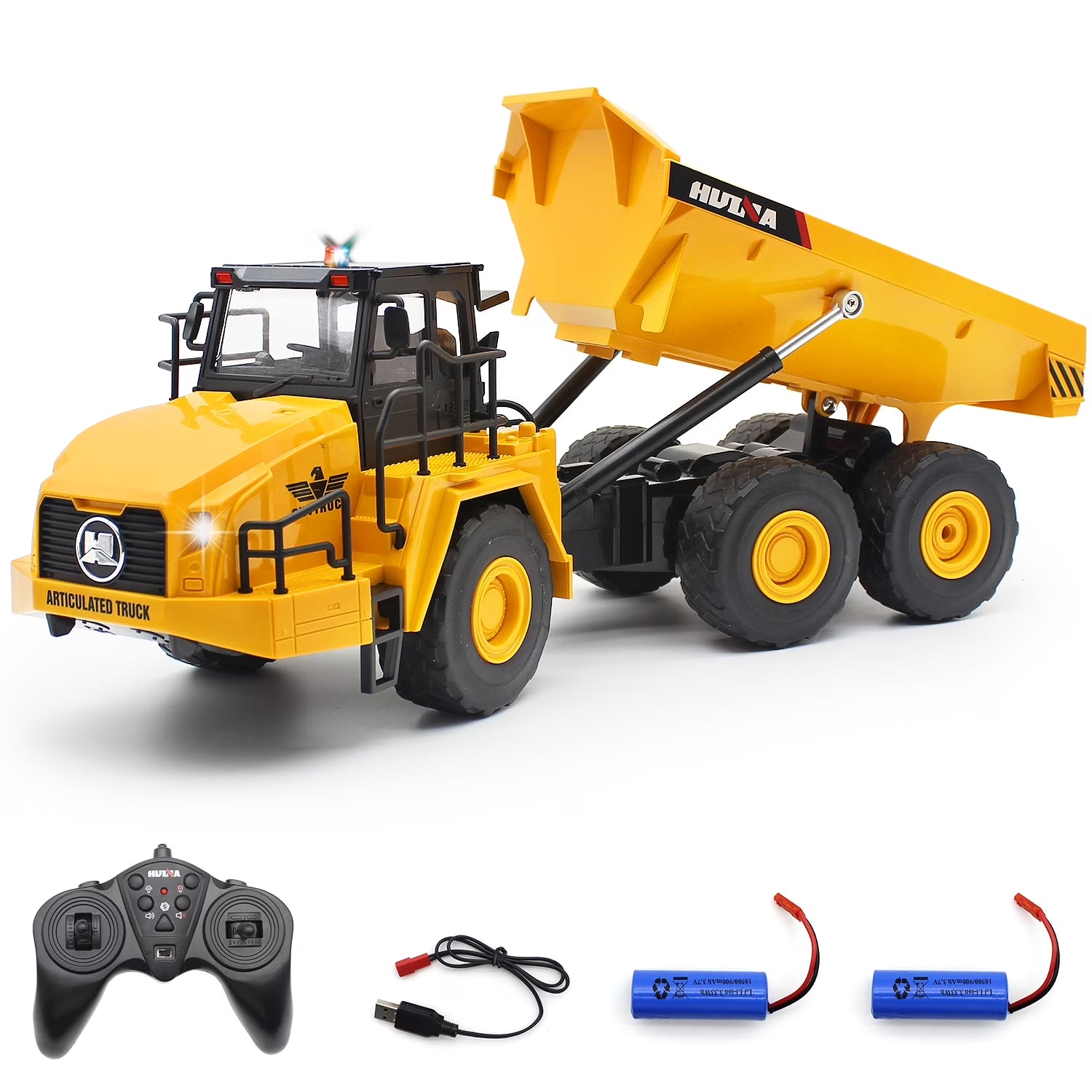 Hinge Joint Remote Control Dump Truck Toys, 6 Channel RC Construction Vehicles with Lights and Sound