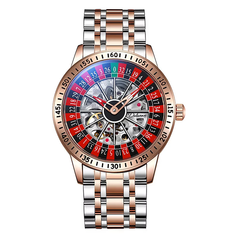 Gambling Plate Dial Luxury Brand Waterproof Mechanical Watches for Mens Fashion Automatic Skeleton Wristwatch Reloj Hombre