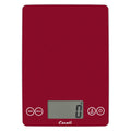 Arti Glass Food Scale Digital Countertop Kitchen, Baking and Cooking Scale with Nutrition and Calorie Counter, 15-Pound Capacity, 9" X 6.5" X .75", Rio Red