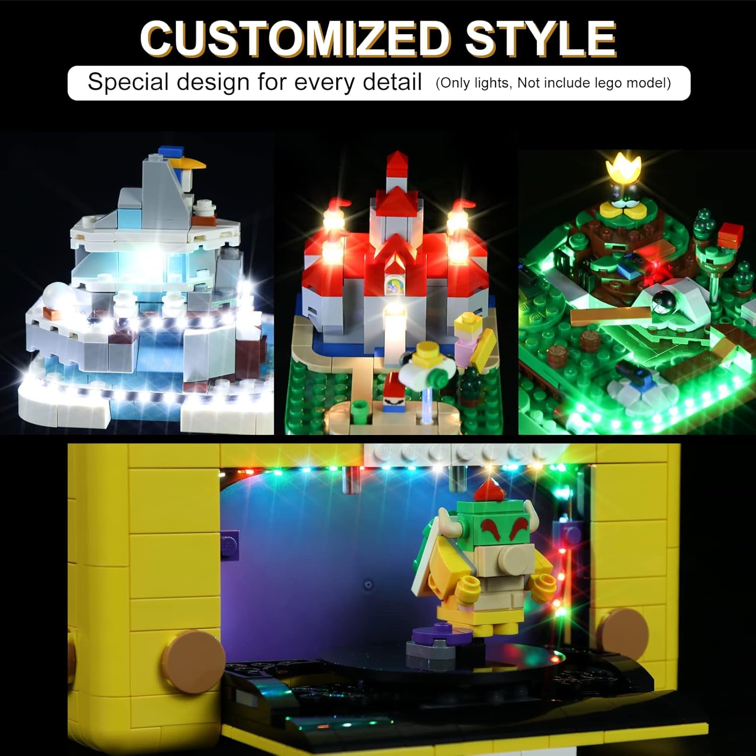 Light Kit for Lego Super Mario 64 Question Mark Block 71395 Building Set, Remote Control Version Lighting Kit Compatible with Lego 71395 (Just Light Kit,No Legos Model and Bricks)