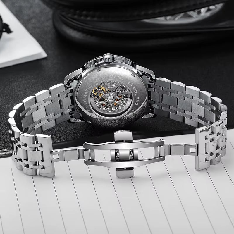 Gambling Plate Dial Luxury Brand Waterproof Mechanical Watches for Mens Fashion Automatic Skeleton Wristwatch Reloj Hombre