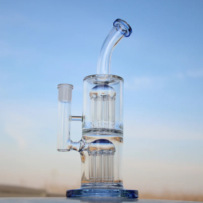 10.6" Glass Straight Water Pipe W/ Dual Arm Percolators