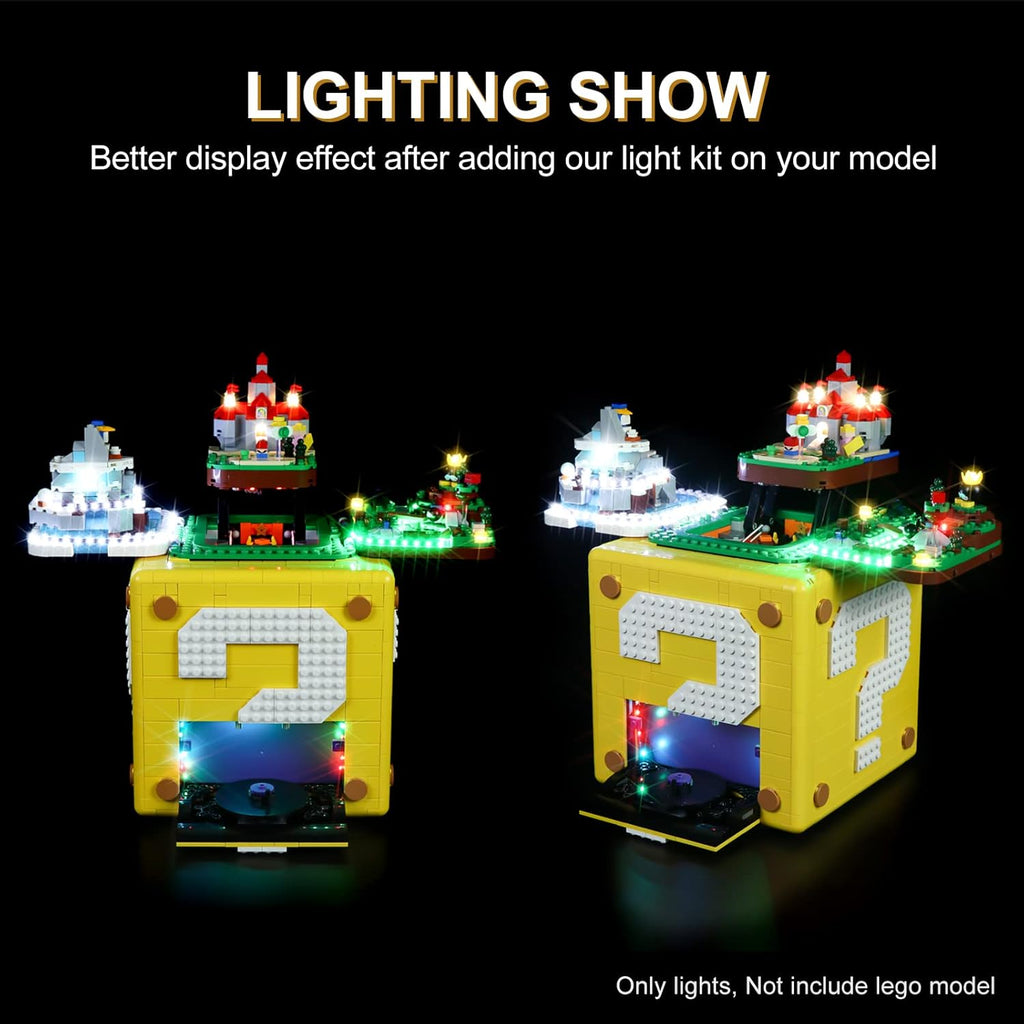 Light Kit for Lego Super Mario 64 Question Mark Block 71395 Building Set, Remote Control Version Lighting Kit Compatible with Lego 71395 (Just Light Kit,No Legos Model and Bricks)