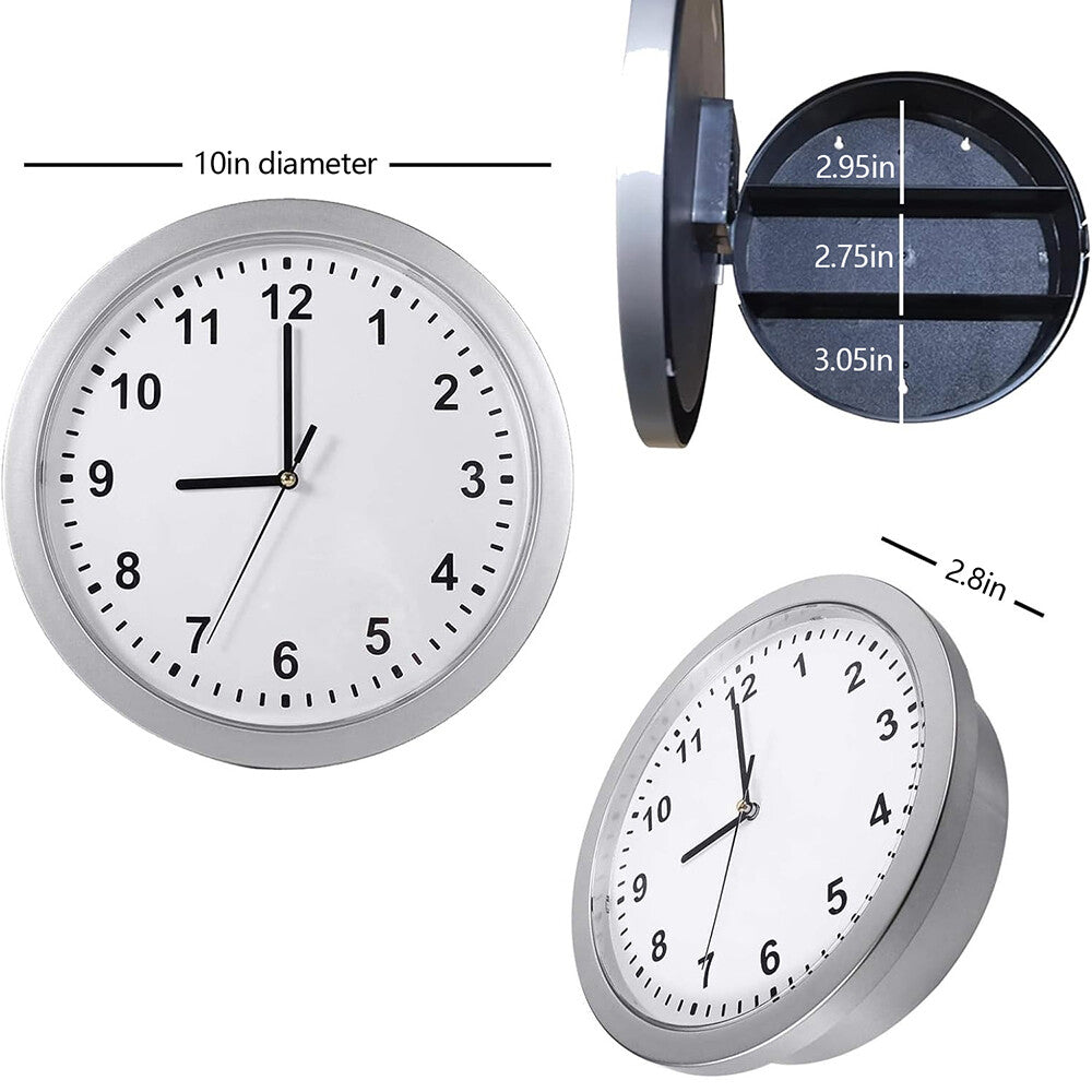 Wall Clock Money Safe Box Hidden Secret Jewelry Security Cash Compartment Stash