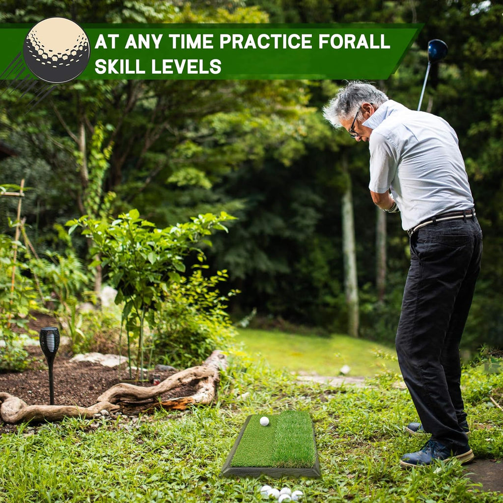 Golf Hitting Mat, Golf Mats for Home Use - Heavy Duty Rubber Base Golf Putting Green, Mini Golf Practice Training Aid - Premium Turf for Indoor and Outdoor, Golf Accessories Golf Gift for Men