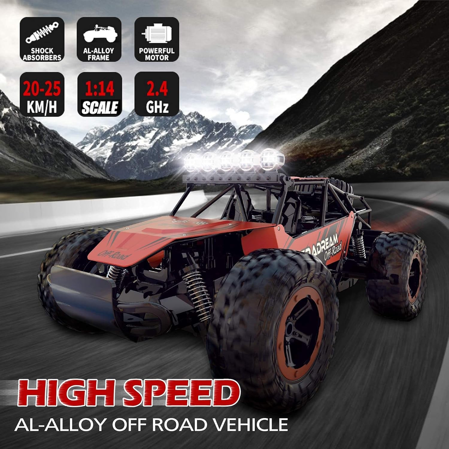 RC Cars, Remote Control Cars Remote Control Monster Truck, Drift RC Cars Remote Control Monster Truck 1:14 Scale Rc Trucks for Boys 4-7 and Adults Boys Gifts and Adults…