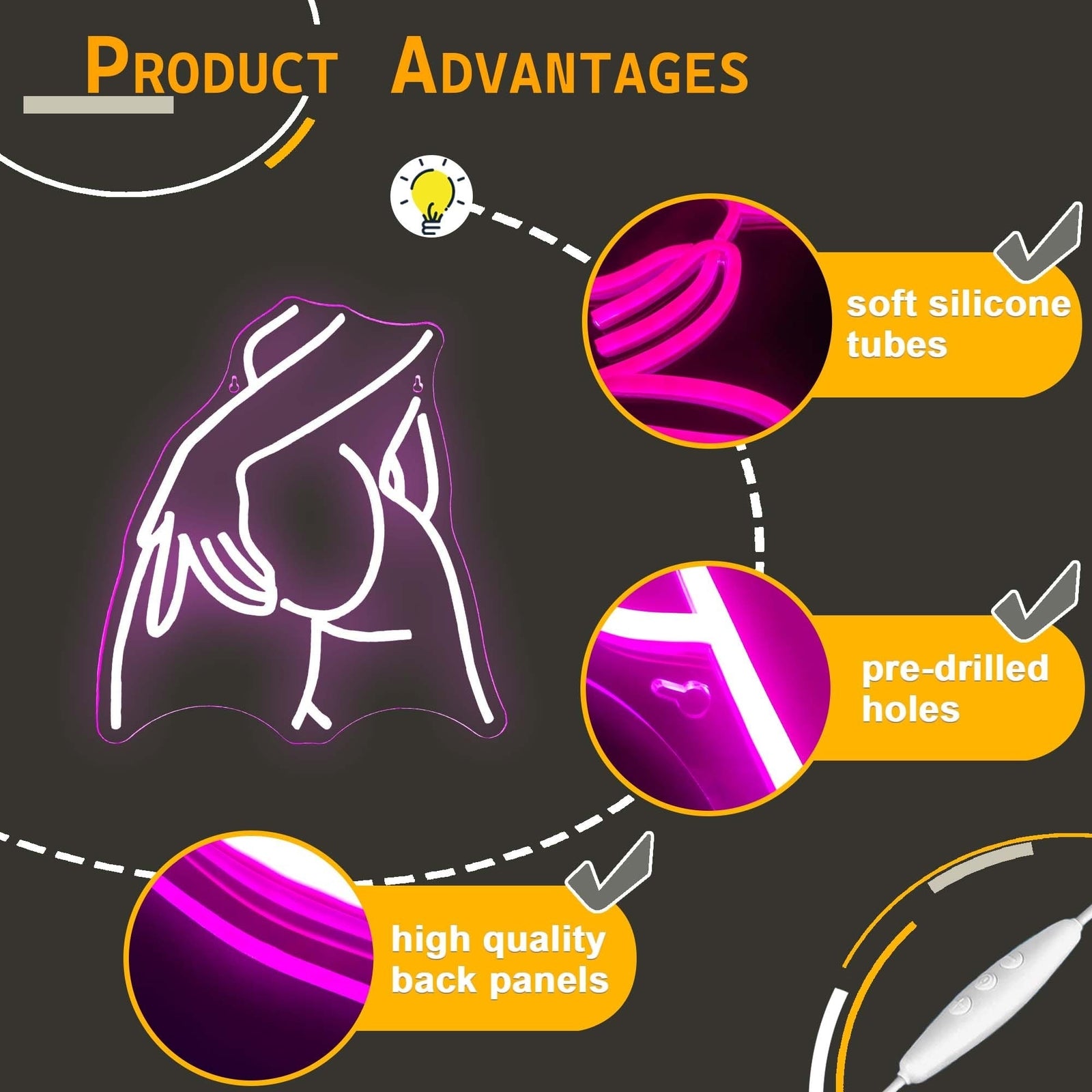 Pretty Ladies Body Neon Sign, Woman Body Neon Sign,Lady Buttocks Neon Sign, A...