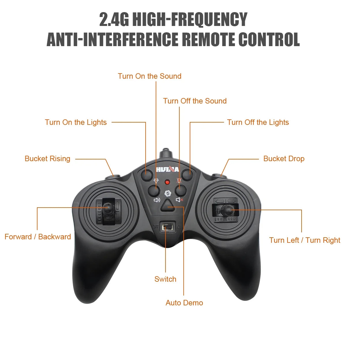 Hinge Joint Remote Control Dump Truck Toys, 6 Channel RC Construction Vehicles with Lights and Sound