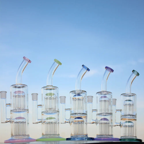 10.6" Glass Straight Water Pipe W/ Dual Arm Percolators