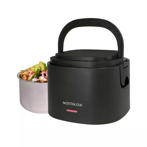 Black 20 Oz Portable Heated Lunch Box