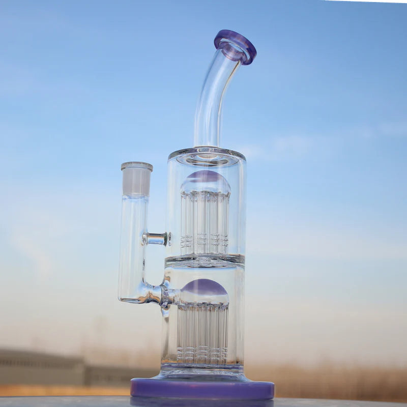 10.6" Glass Straight Water Pipe W/ Dual Arm Percolators