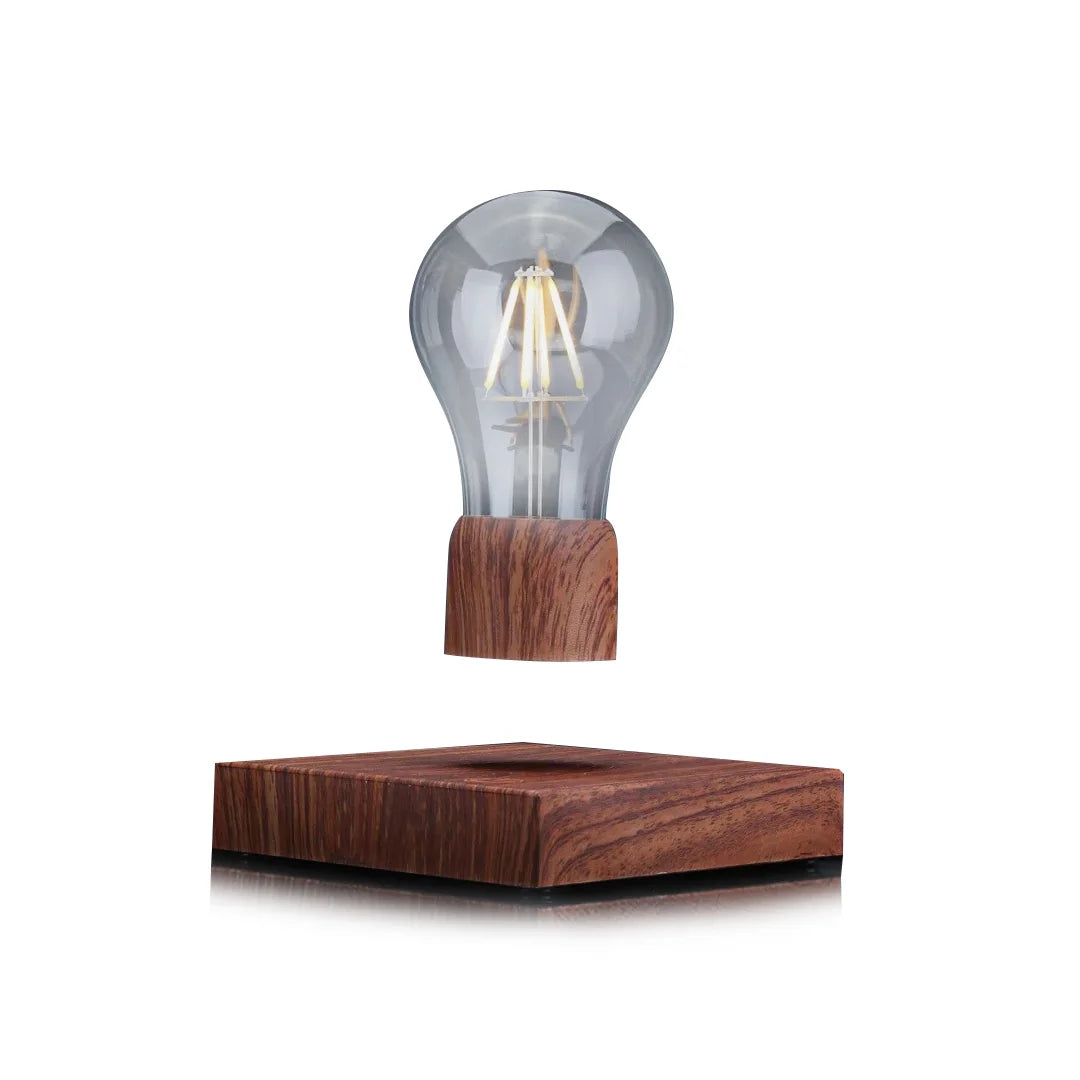 Levitating Table Lamp with Wireless Floating Light Bulb, Magnetic Levitation LED Night Light ,360 Degree Automatic Rotating , Cool Room Home Office Desk Decor
